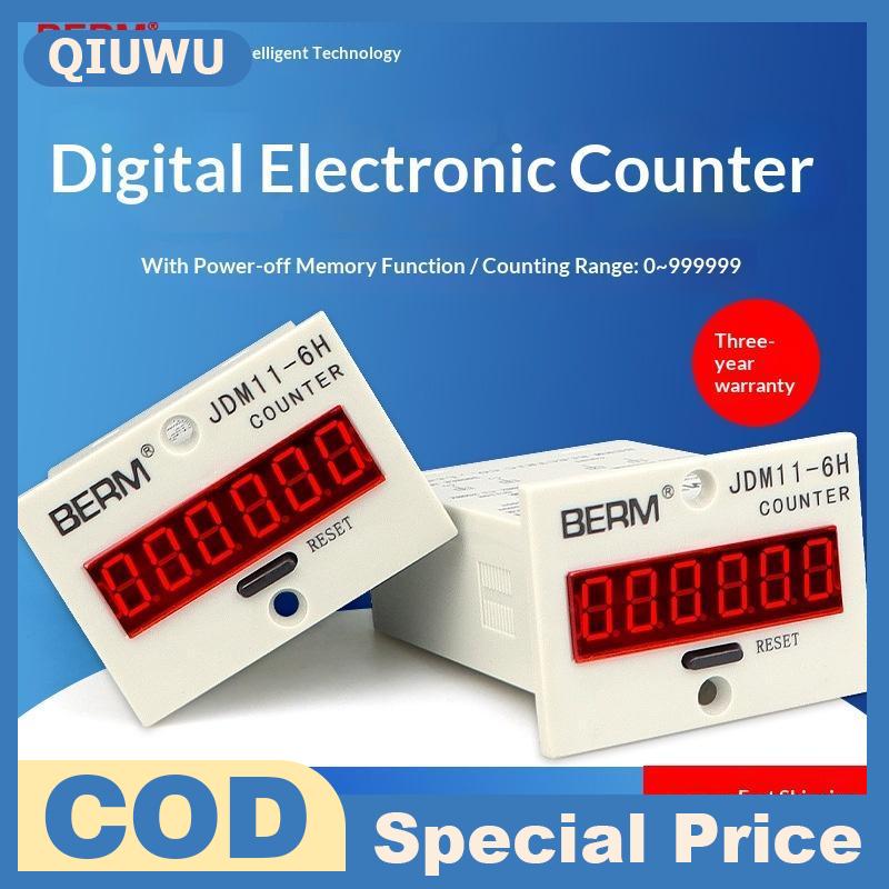 QIUWU 6 chữ số hiển thị điện tử kỹ thuật số truy cập JDM11-6H truy cập Red LED hiển thị Power Off bộ nhớ cho công nghiệp đếm Giá 142,089 Đồng*Miễn phí vận chuyển