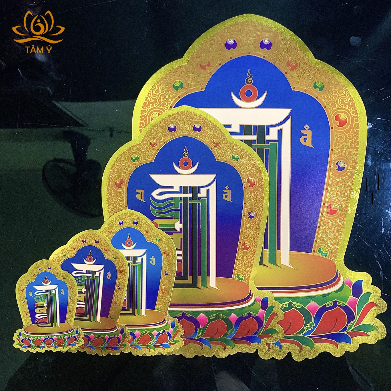 Miếng dán thời luân kim cang kalachakra kiểu 2 mật tông tâm ý