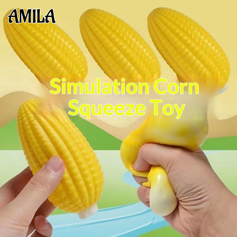 AMILA Realistic Corn Squishy Toy Stress Relief Fun for Kids and Adults - Soft & Bouncy Sensory Play ราคา 37 บาท*ส่งฟรี