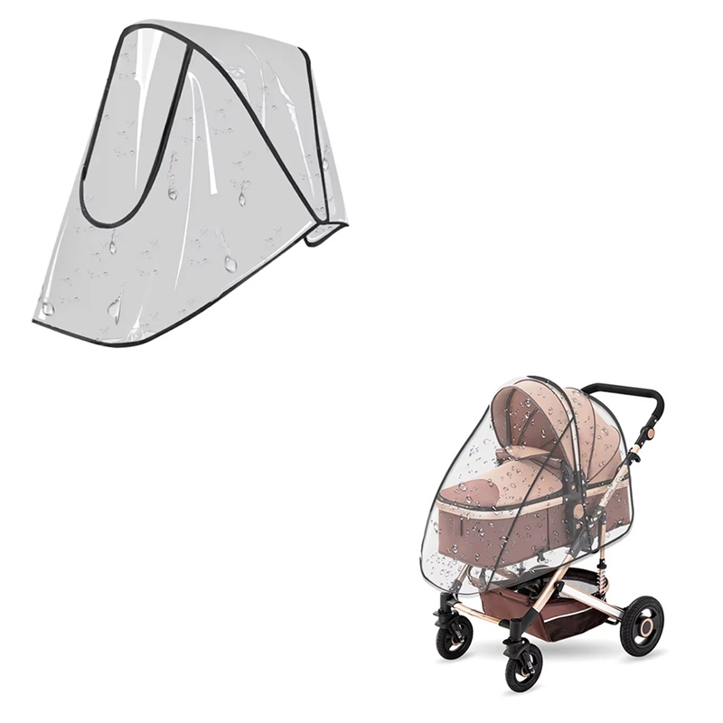 Universal Stroller Rain Cover Baby Car Weather Wind Transparent Breathable Trolley Umbrella Raincoat
