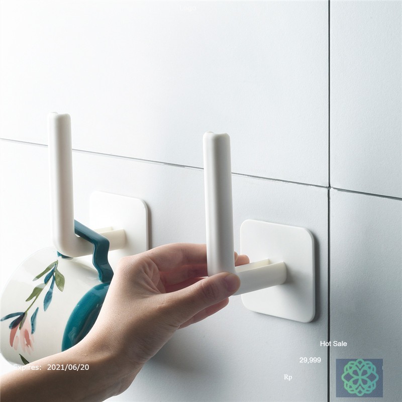 Móc treo đồ dán tường hình chữ L tiện lợi - Giá Dán Tường Treo Cuộn Giấy, Móc Treo Đồ Chữ L Dính Tường Đa Năng