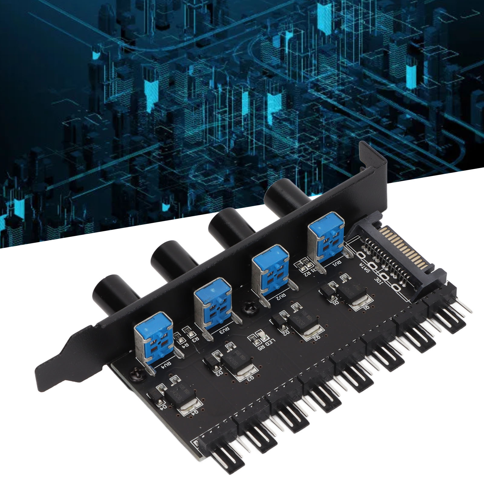 PC Fan Hub Chassis Fan Hub Low Loss 4 Knob for Computer Water Cooling System for CPU for HDD VGA PWM Fan Presyo 294 Piso*Libreng Shipping