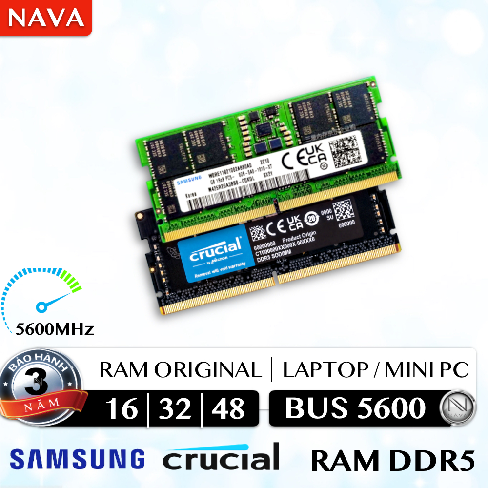 RAM DDR5 5600 SamSung Crucial 16GB 32GB 48GB Genuine 3-year warranty Laptop Mini PC Bus 5600Mhz