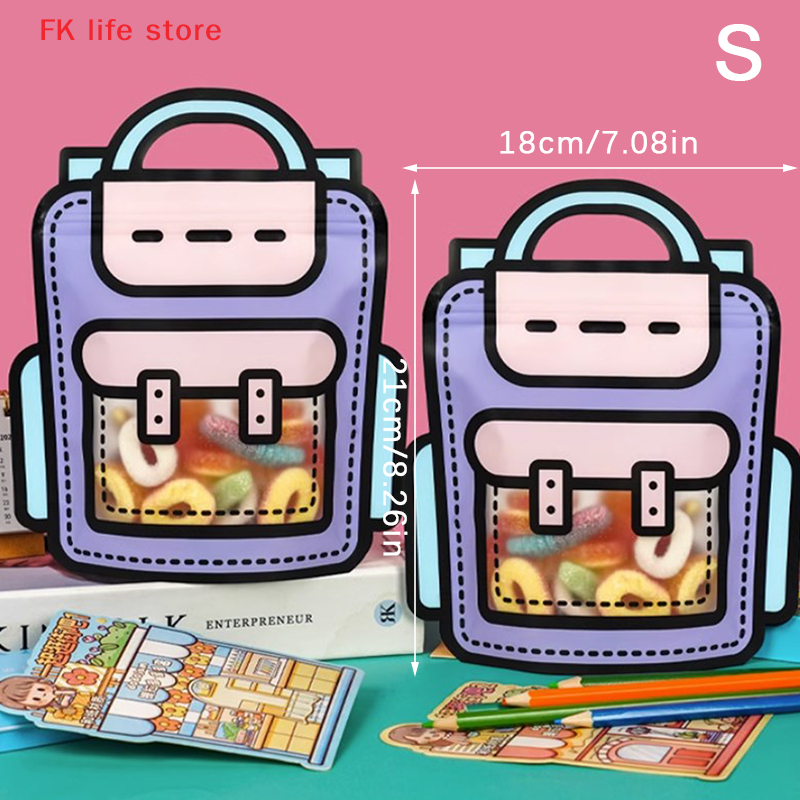 FK life Phim Hoạt Hình Trường Túi Hình Dạng Kẹo Túi Cookie Túi Đảng Quà Tặng Túi Trẻ Em Trẻ Em Sinh Nhật Đảng Snack Ủng Hộ Đóng Gói Nguồn Cung Cấp