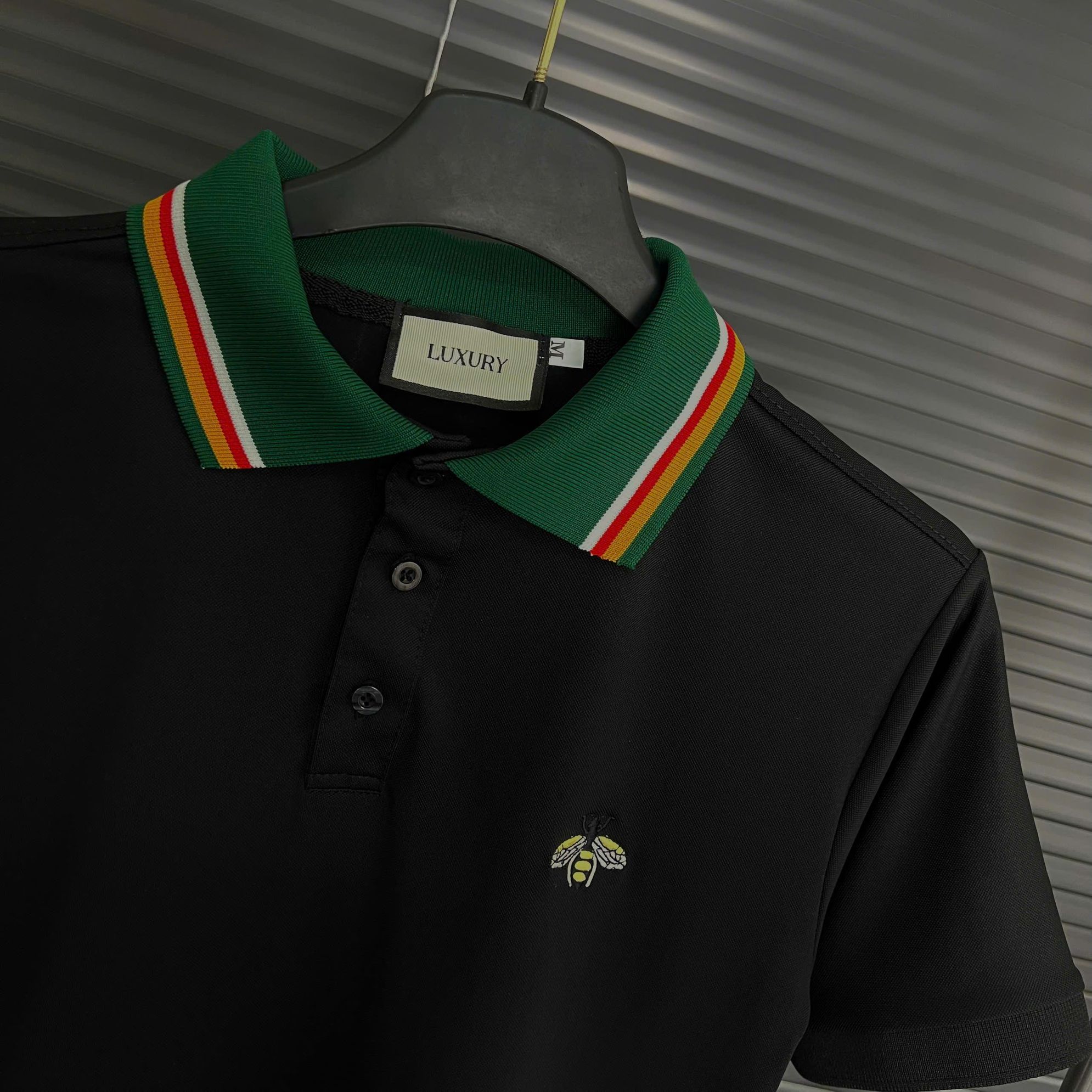 Áo Thun Polo Nam GC cổ áo viền thêu 2 màu xanh ,đen ngực thêu con Ong  nhỏ Màu trắng sang trọng thoát mát  Menswear - 5
