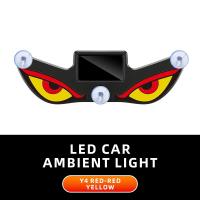 CHANWENU Suction Cup Solar Powered Car Neon Light Dynamic Display Vibration Lights on Cool EYE Ambient Lights  Wireless Smart LED Lights
