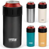 TYESO TS-8897 TS-8898 แก้วเก็บความเย็นกระป๋อง 350ml กระบอกน้ำสแตนเลสสูญญากาศ ที่ใส่กระป๋องเบียร์ กันลื่น 2in1 Can Holder