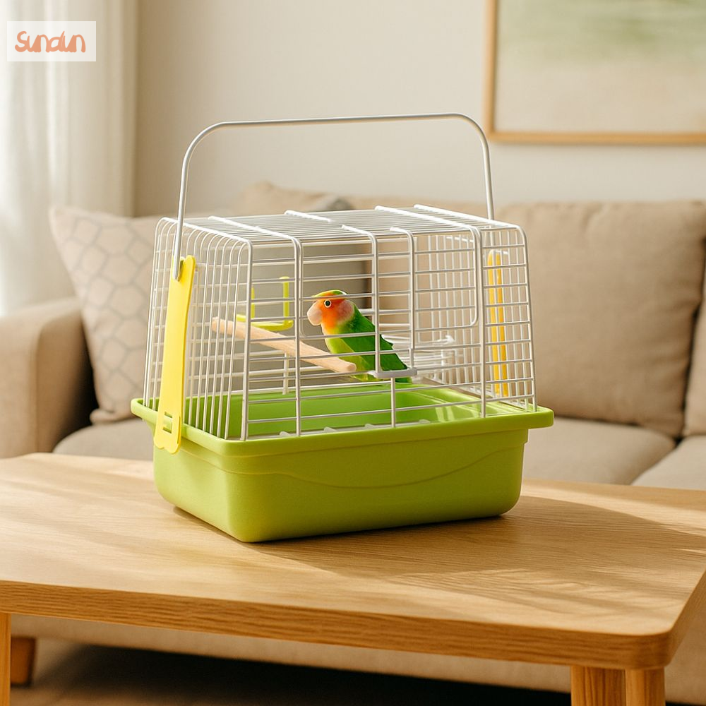 SUNDUN Chống cắn Lồng chim di động Bền bỉ Có thể tháo rời Túi xách chim Ngăn chặn sự trốn thoát có tay cầm Lồng du lịch ngoài trời cho vẹt Hoạt động ngoài trời