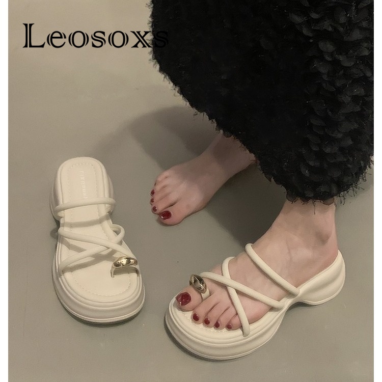 Leosoxs dép sandal nữ dép bánh mì nữ dép bánh mì Chống Trượt 070501