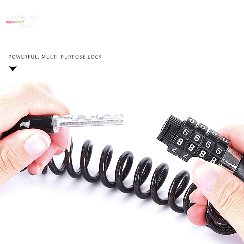 MMP6 Xe Đạp Phụ Kiện An Ninh Mật Khẩu 4 Chữ Số Chống Trộm Kết Hợp Số Mã Cáp Thép Chuỗi Xe Đạp Khóa