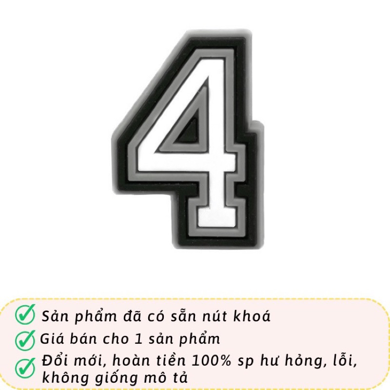 JIBBITZ,STICKER,CHARM CHỮ CÁI - SỐ gắn dép sục,dép cá sấu - 9