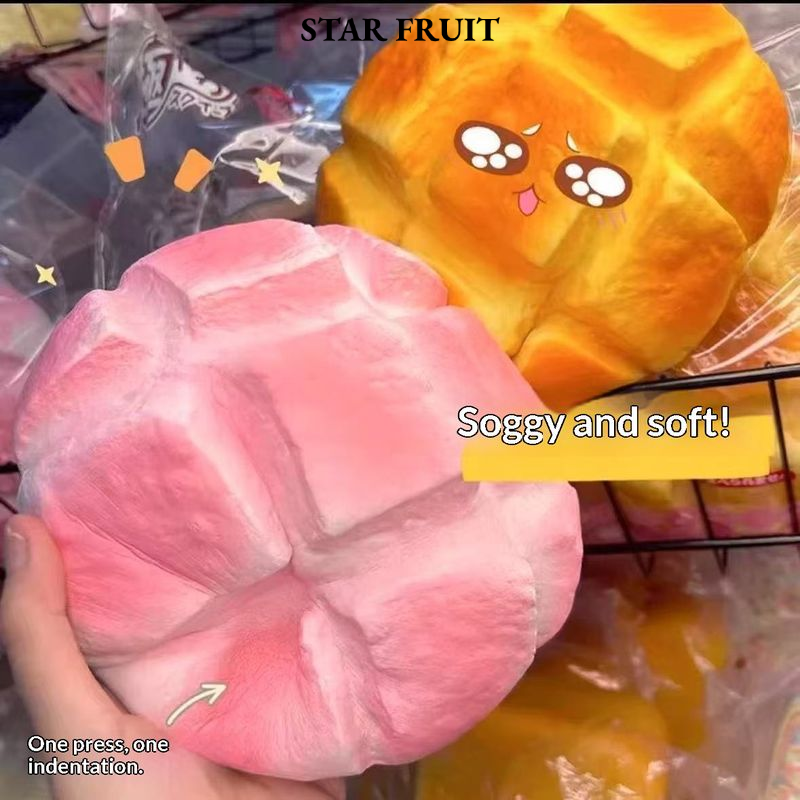 [STAR FRUIT 9cm Cheese Cake Slow Rebound Squishy Toy Soft Stretchy Stress Relief,STAR FRUIT Slow Bouncing Toy Cheesecake 9cm. Soft, Stretchable and Stress-Relieving, It Contains an Anion,] ราคา 49 บาท*ส่งฟรี