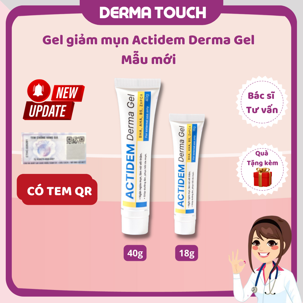 Actidem Gel giảm mụn Actidem Derma Gel 18gam 40gam, mẫu mới, giảm mụn, mờ thâm hiệu quả - Dược mỹ ph