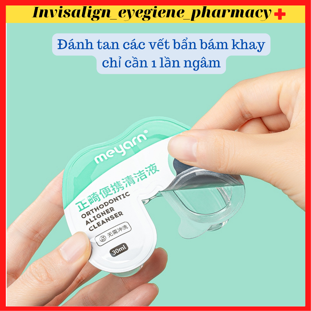 [INVISALIGN DU LỊCH] Hộp 10 cai Dung Dịch Khử Trùng Răng Chỉnh Nha Invisalign,Niềng Răng mang đi du 