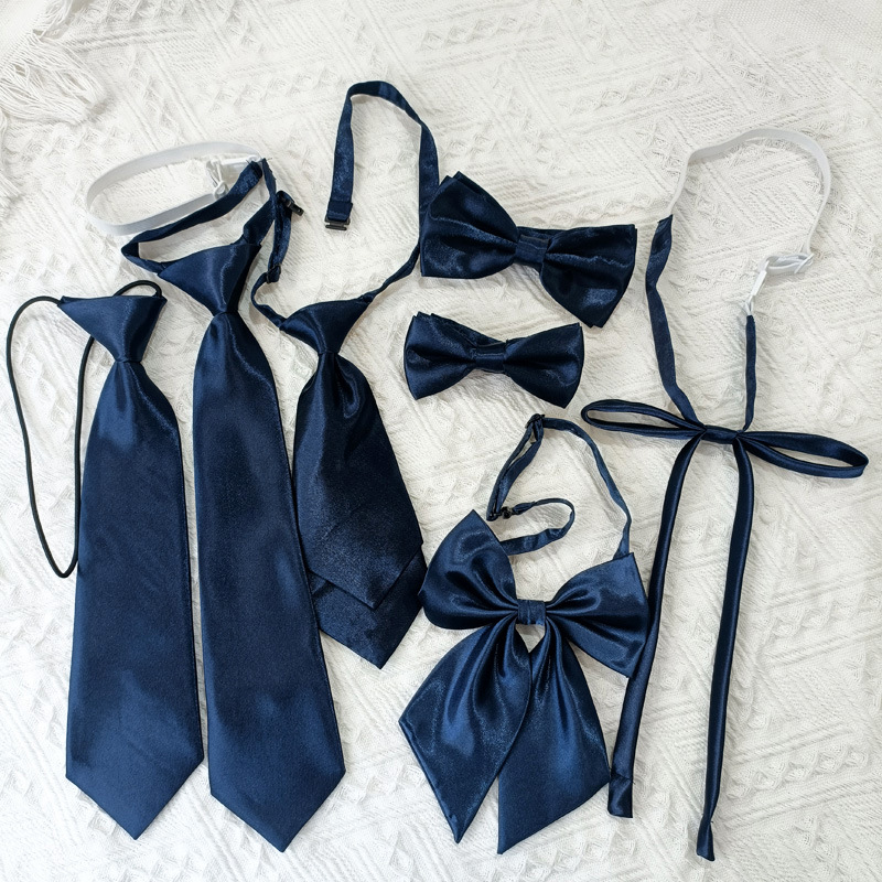 Light color Ding navy blue tie bow tie collar flower rope jk