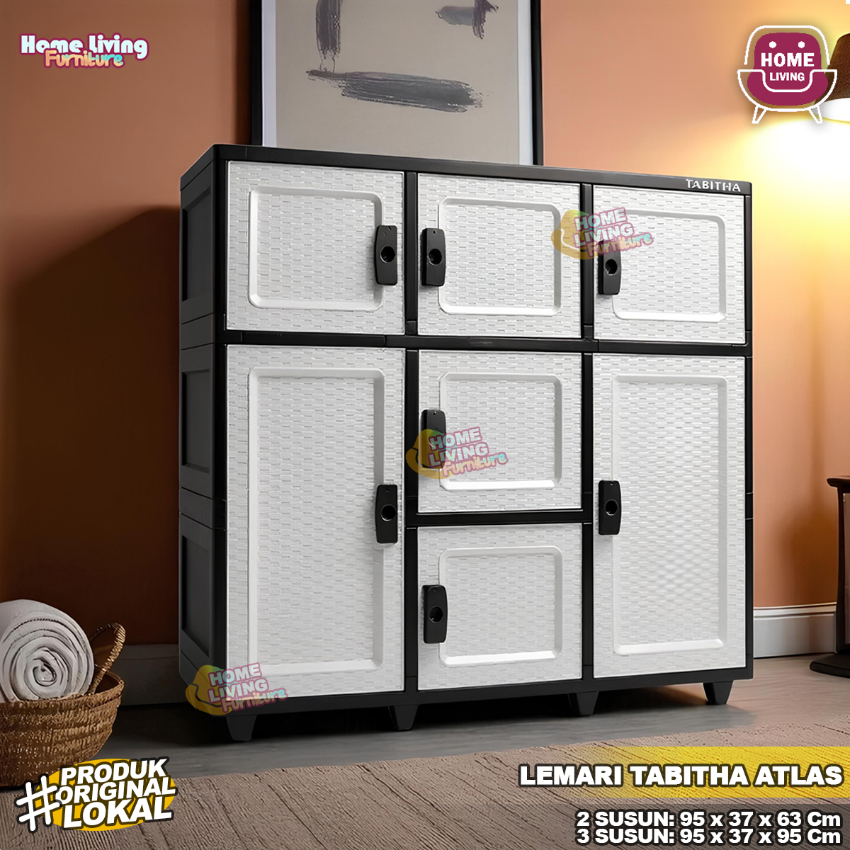 Tabitha Atlas - Lemari Pakaian Plastik Meja TV Rak TV Lemari Pakaian Lemari Buku Lemari TV Harga 191,000 rupiah*Gratis Ongkir