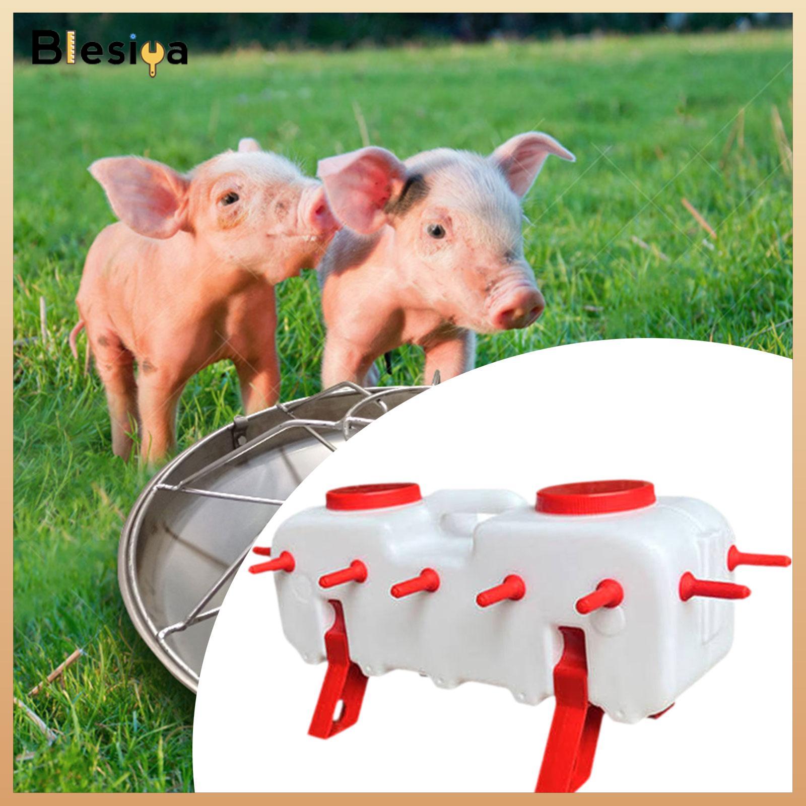 Piglet Feeding Bucket Pig Feeder with 14 Nipple with Stand Lightweight Multifunctional for Farm Animal 46x24x15cm ราคา 4,338 บาท*ส่งฟรี