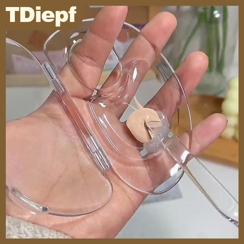 TDiepf 2 cái bộ trong suốt trang điểm bảng màu gấp nền tảng chất lỏng màu trộn khay trang điểm bảng màu trang điểm kem trộn