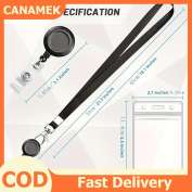 CANAMEK 1 2 3 cái có thể thu vào huy hiệu Reel không thấm nước PVC chủ thẻ giấy phép làm việc chủ thẻ ngực kiểm soát truy cập thẻ Bìa bảo vệ