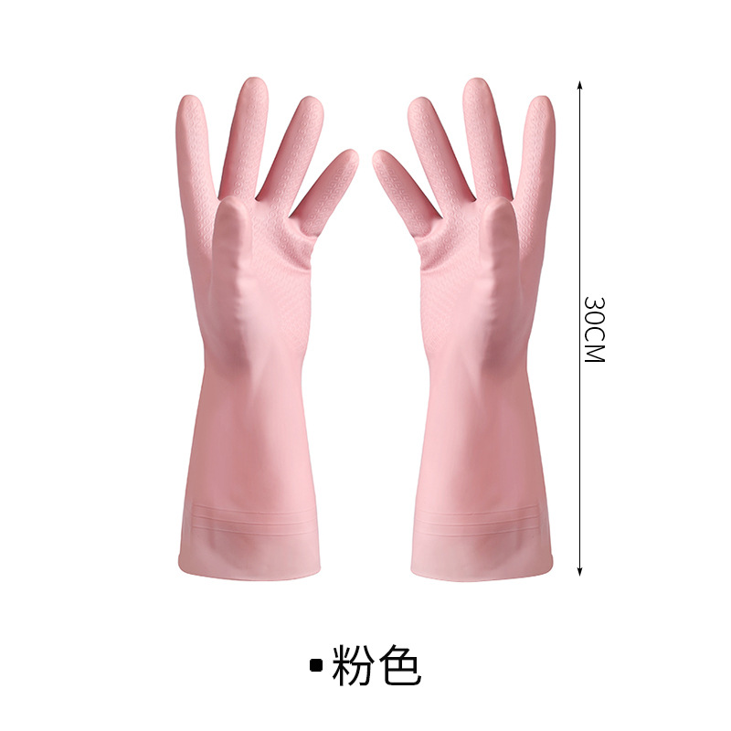 Kitchen dishwashing gloves thickened durable waterproof cleaning housework women's laundry Grant latex rubber rubber gloves - 3