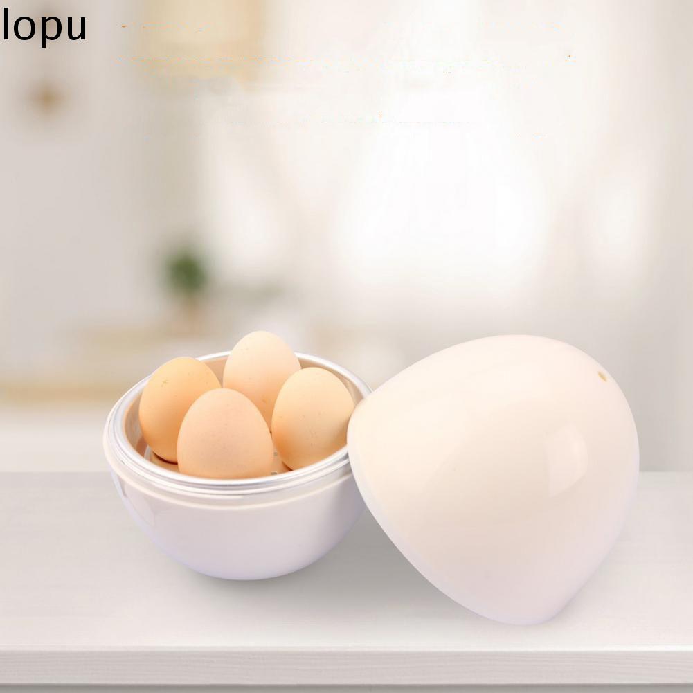 LOPU 4 quả trứng Tự làm Lò vi sóng đặc biệt Bếp tại nhà Dễ dàng nhanh chóng 5 phút Dụng cụ nấu ăn Nồi hấp trứng Nồi luộc trứng Hấp trứng