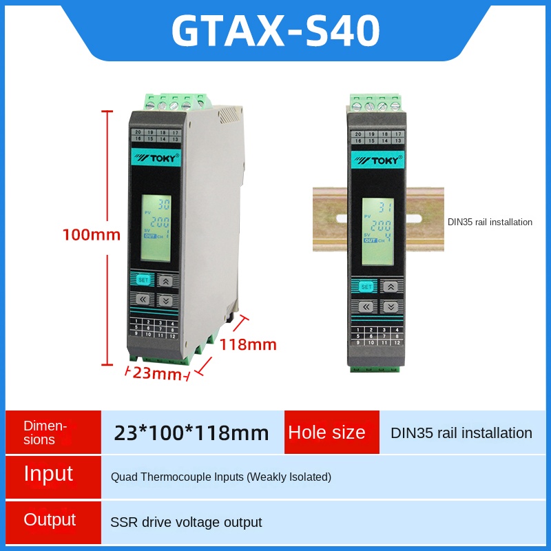 Bộ Điều Khiển Nhiệt Độ 4 Kênh GTAX-S40 TOKY | Tùy chọn GTA2-S40/S48/GTA2F/GTAX/GTAXF-S48 Đưa Cách Ly PID 250V 10A – Điều Khiển Chính Xác Công Nghiệp