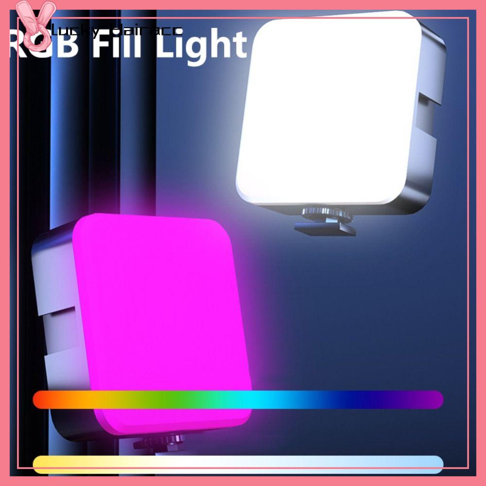 LUCKY HAIRACC Đủ màu Đèn chiếu sáng RGB 800lux 2500K-7000k Đèn LED quay video Di động 1800mAh Đèn Gắn Giày Dành cho camera điện thoại thông minh