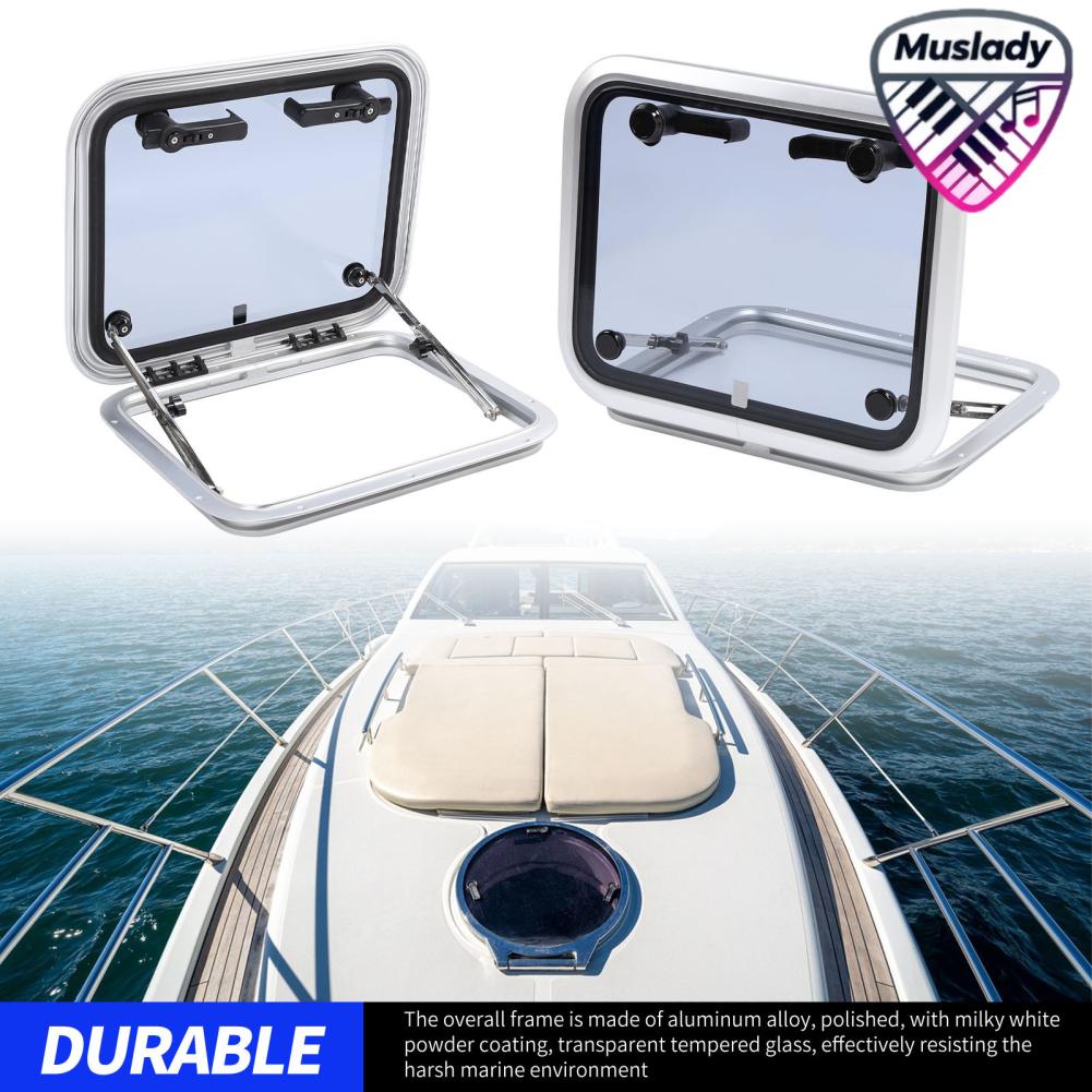 MUSLADY เรือ Deck Hatch Window Clear Vision ยืดหยุ่นมุม Push Out Design Heavy Duty อลูมิเนียม Marine Deck Hatch หน้าต่างสแควร์ 17 X 21in สำหรับ RV ราคา 19,604 บาท*ส่งฟรี