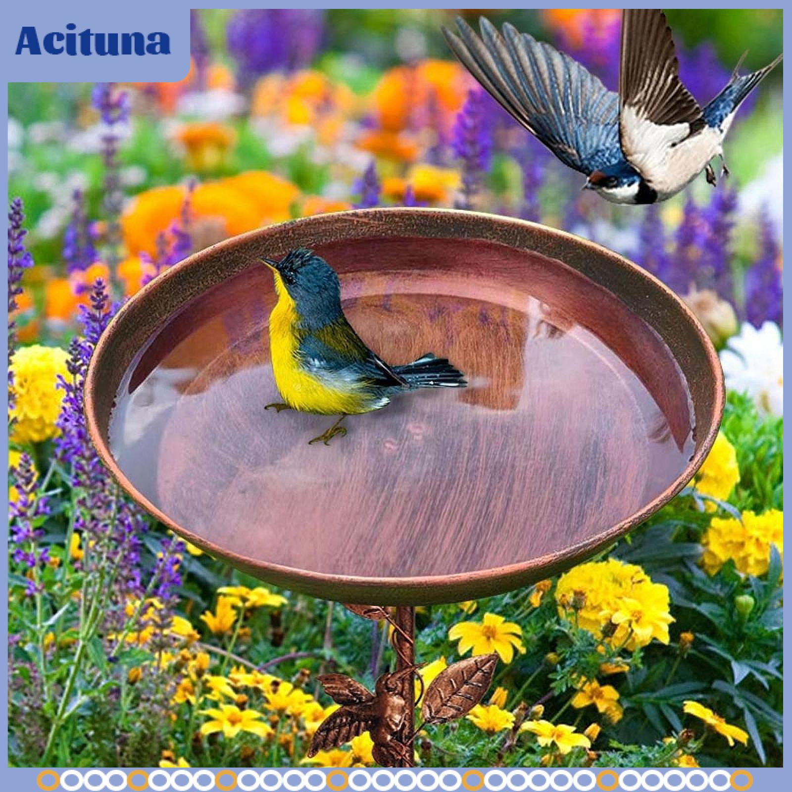 Metal Bird Bath Feeder Bowl 5 Pronged Base Multifunctional Easy to Assemble Stand Garden Supplies for Backyard Lawn Outside ราคา 1,621 บาท*ส่งฟรี