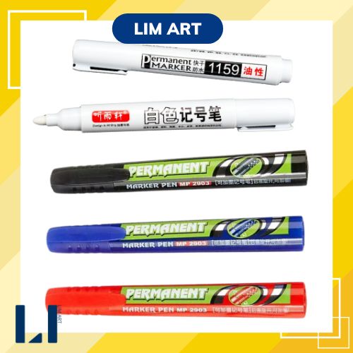 Bút lông dầu màu trắng, đỏ, đen, xanh, bút marker đầu to không xóa được