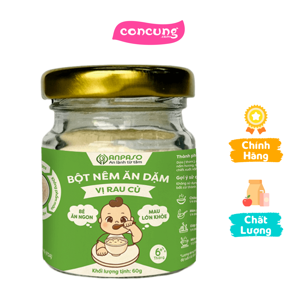 Bột nêm ăn dặm Anpaso vị rau củ hũ 60g