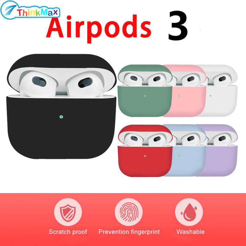 4th Generation Bluetooth-compatible Liquid Silicone Earphone Case Solid Color For Airpods 3 ราคา 34 บาท*ส่งฟรี