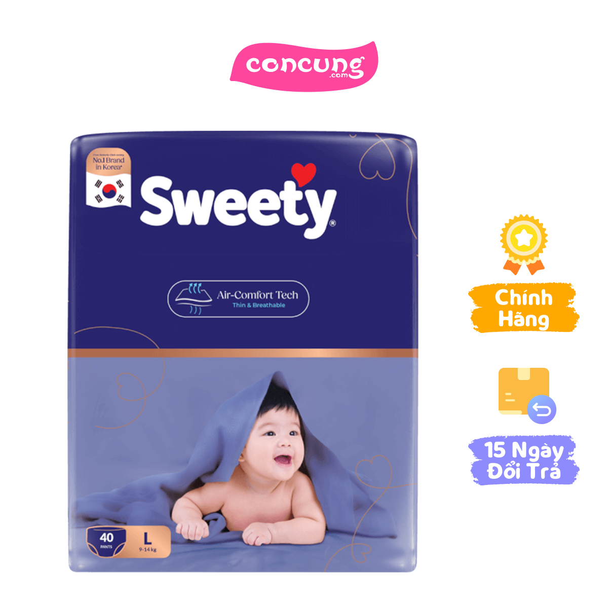 Tã quần Sweety cỡ L 40 miếng