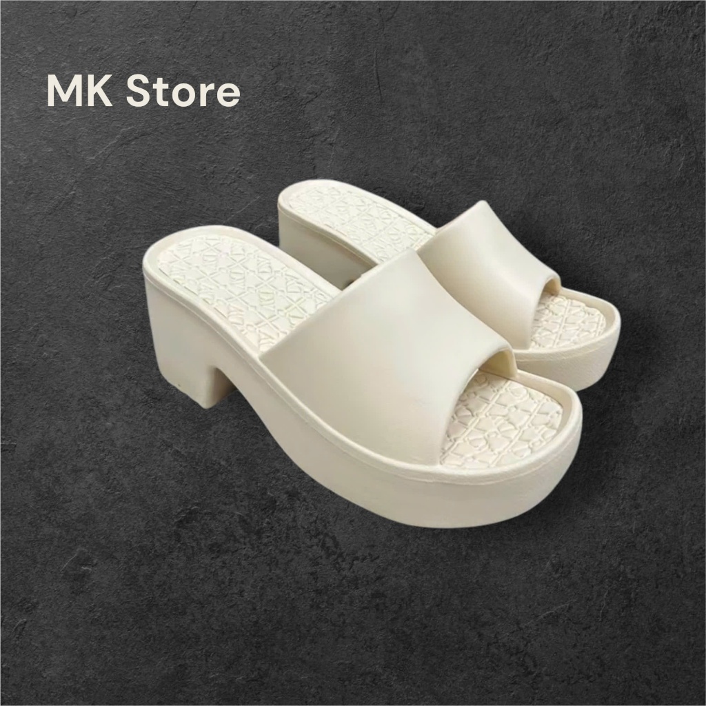 Dép quai ngang nữ đế 7cm đúc nguyên khối cao cấp chống nước tăng chiều cao siêu nhẹ đi chơi - DL260