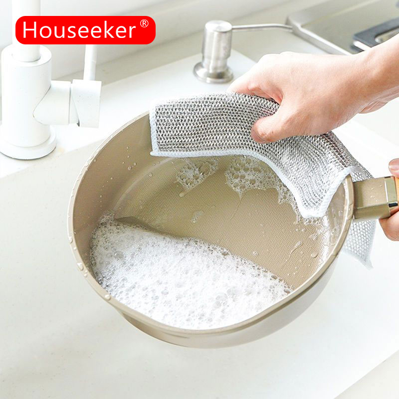 Houseeker Silver Wire Dishwashing Cloth Anti