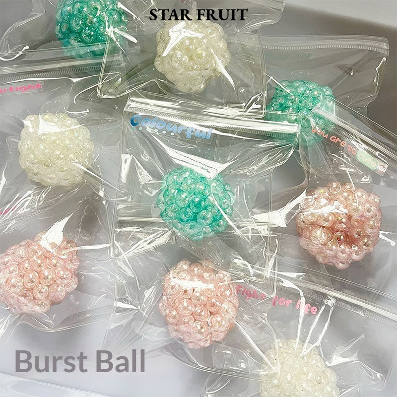 STAR FRUIT⭐ Creative Pop Bead Squishy Ball Stress Relief Toy with Crackle Effect for Sensory Play and Hand Therapy ราคา 73 บาท*ส่งฟรี