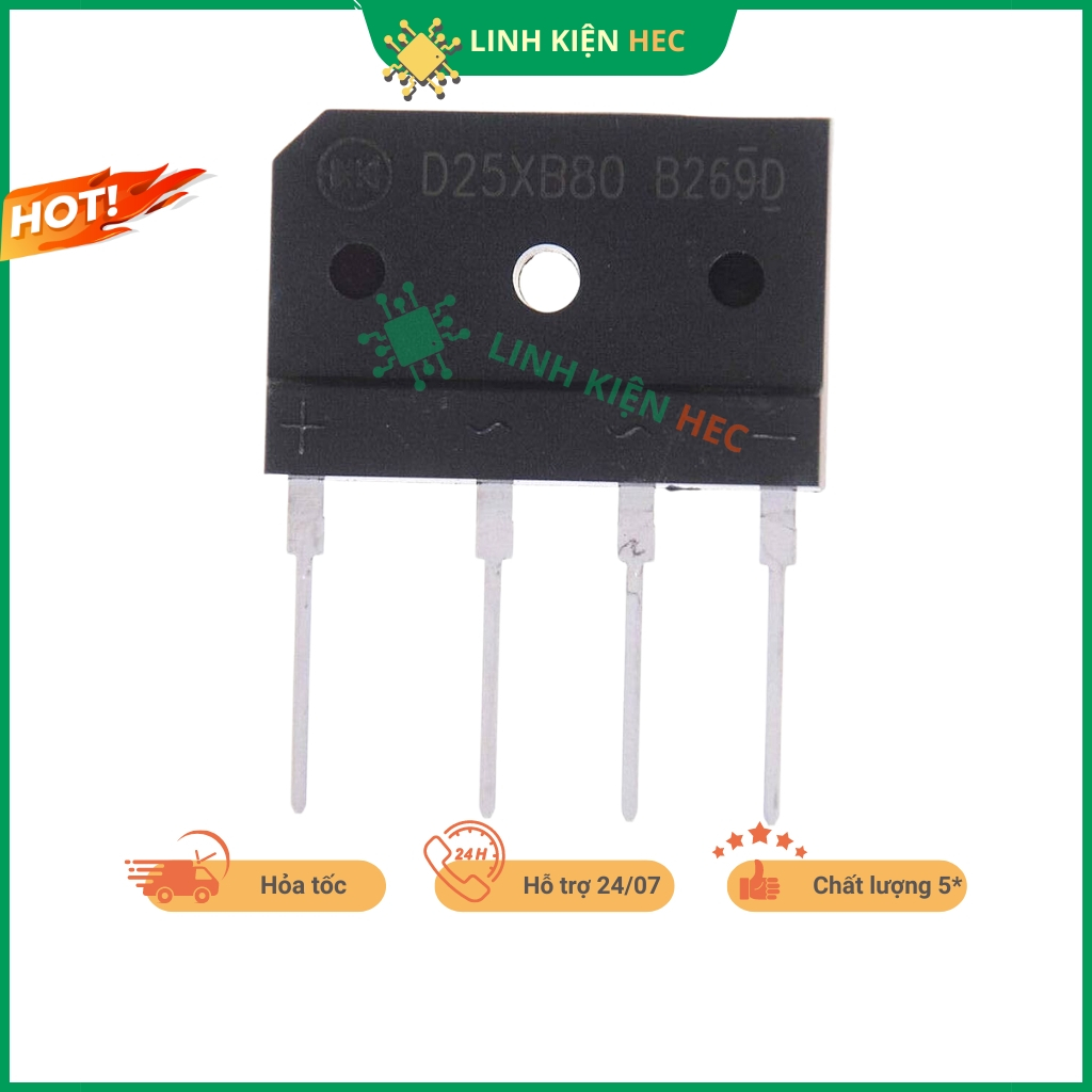 D25xb80 diode cầu 25a 1000v dip-4 chất lượng cao linh kiện hec.