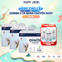 [Combo 3] Tã/Bỉm Quần Cao Cấp Aiwibi Light Feather Cho Bé Siêu Thấm Hút Chống Tràn - Gói Lớn M/L/XL/XXL/XXXL/XXXXL