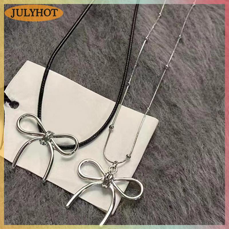 JULYHOT Trendy Bowknot Necklace Color Clavicle Chain For Woman Elegant Vintage Sweet Bow Choker Necklace Party Jewelry Gifts