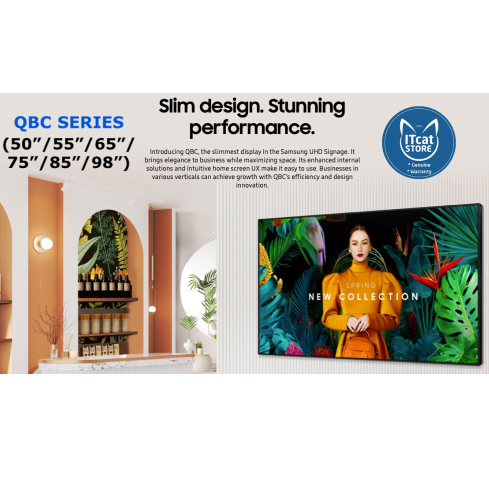 🗣NEW SAMSUNG QBC SERIES (50/55'/65'/75'/85'/98 INCH) BUSINESS DISPLAY | 16HOURS /7DAYS + WiFI -3 YEARS MALAYSIA WARRANTY