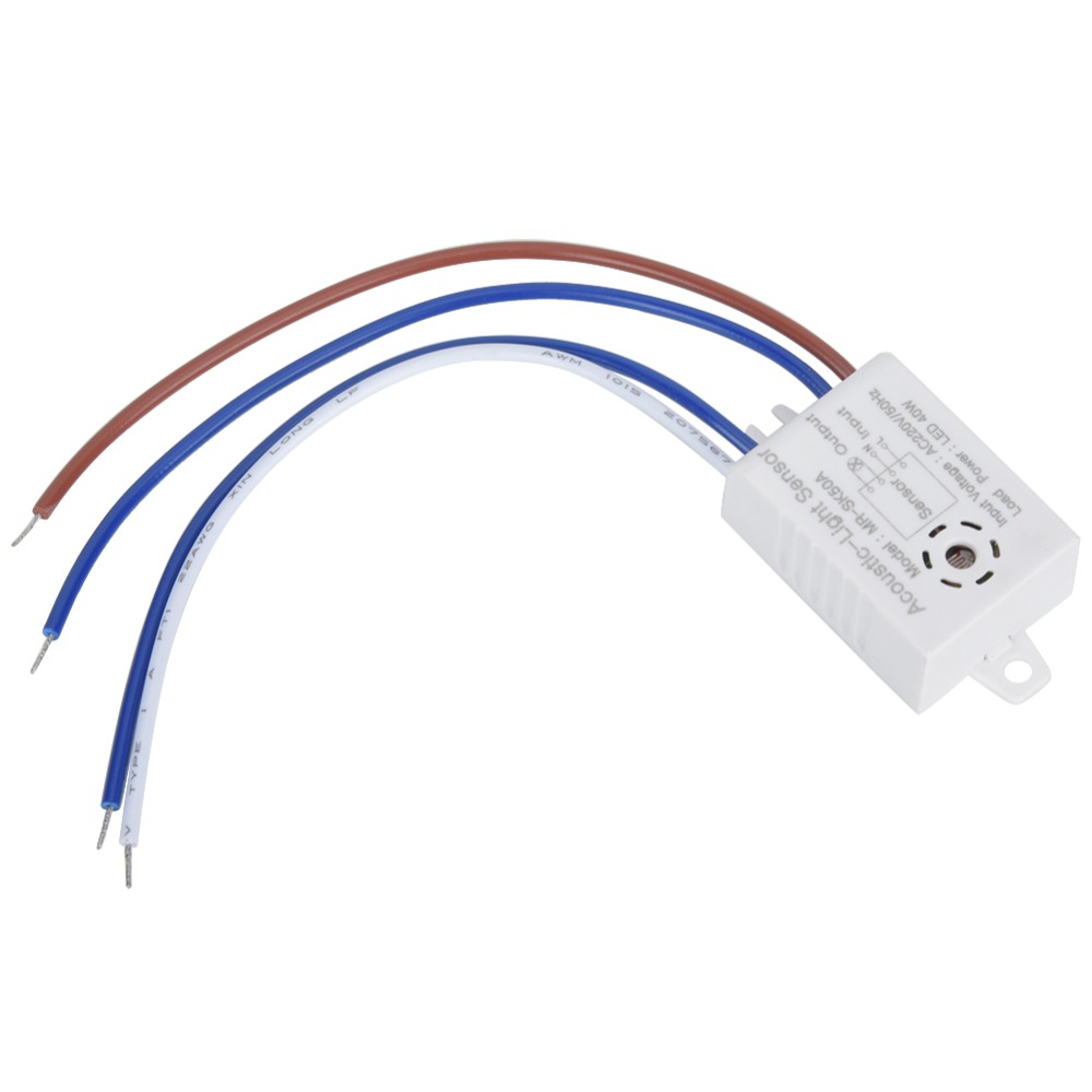 TU3Y 5PCS MRSK50A Công tắc điều khiển âm thanh và ánh sáng LED Độ nhạy cao Kích hoạt bằng giọng nói Cảm biến tiết kiệm năng lượng Công tắc đèn tường Chống nước IP22 Công tắc quang điện Đèn