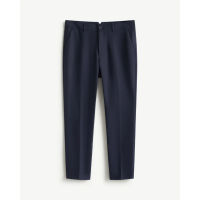 Quần Tây Nam Dài Ủi Ly Trước vải dệt dobby Màu xanh Navy Form Slim Cropped - ROUTINE 10F25PFO015