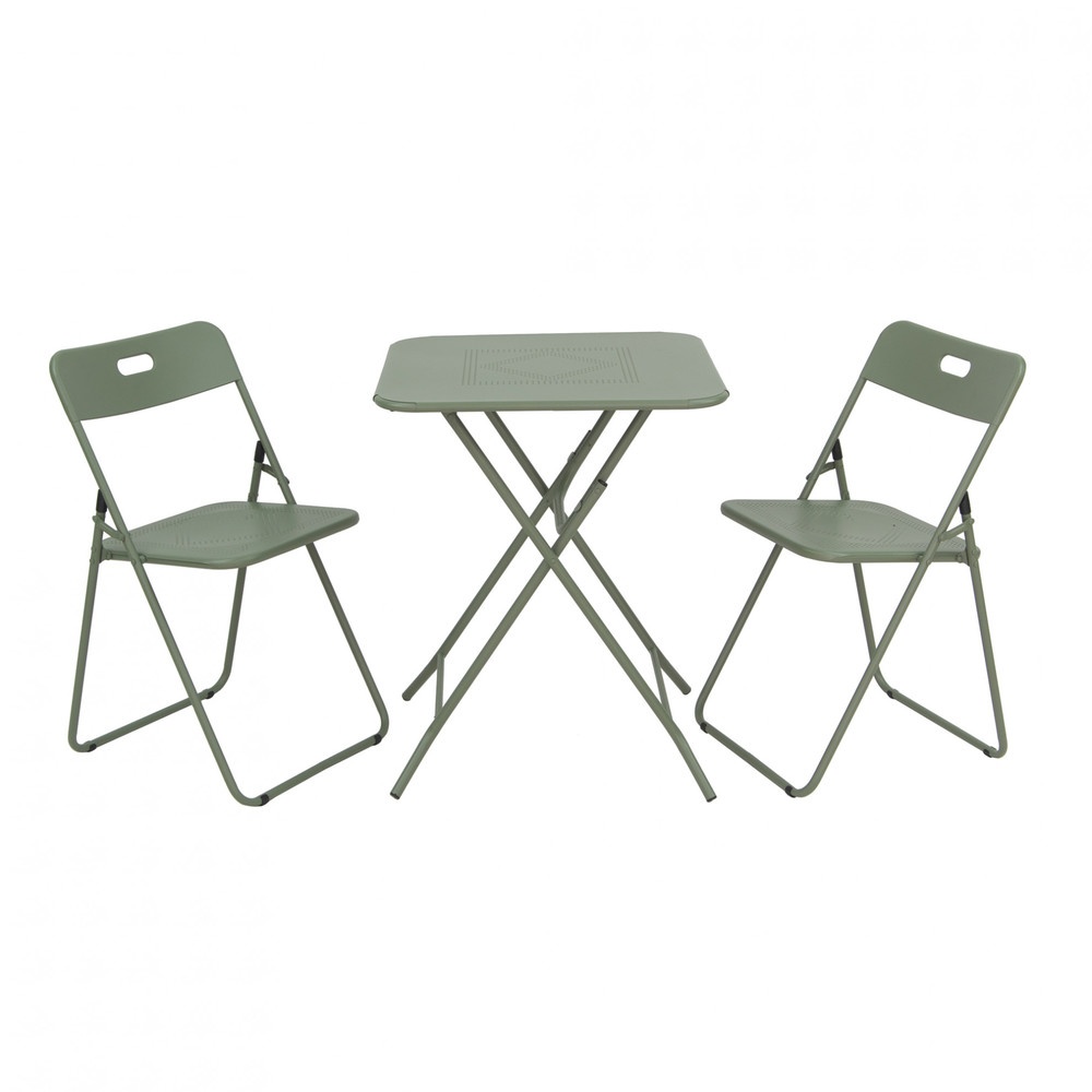 Meymey_Mall SUMMER SET ชุดโต๊ะสนาม 2 ที่นั่ง รุ่น MORTAR-GREEN โต๊ะ:60x60x73 ซม. เก้าอี้: 44x45x76 ซม. สีเขียว ถูกจริง ราคา 2,388 บาท*ส่งฟรี