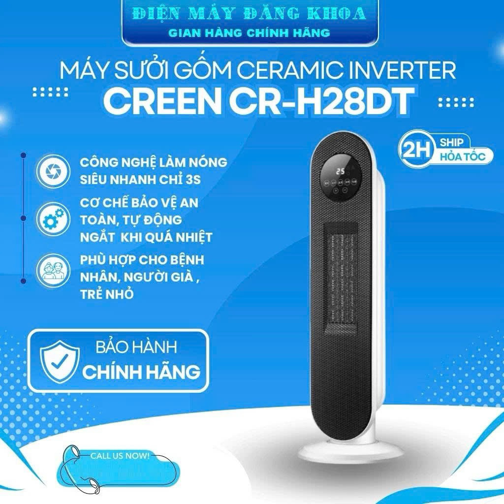 Máy sưởi gốm cao cấp CREEN CR-H28DT