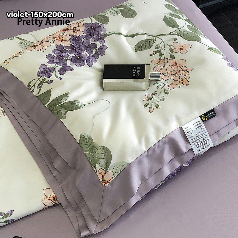 Chenmi Craft Cool Cotton Blanket Set, Set of Four, Set of 60, Double sided Tencel Ribbon Printing, Washable, Set of Four ราคา 600 บาท*ส่งฟรี