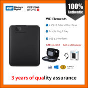 WD Elements Portable 1TB or 2TB External Hard Drive