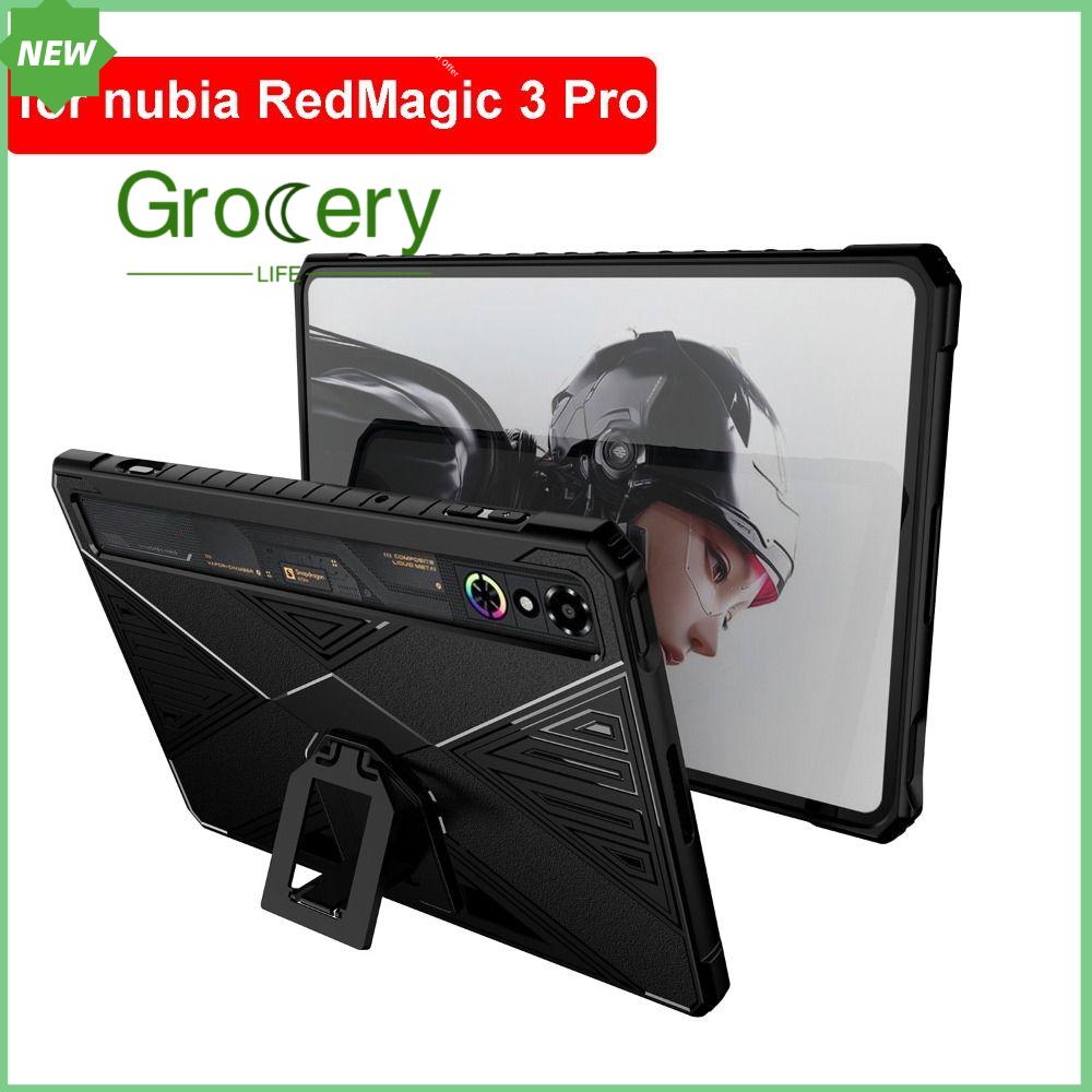 GROCERY LIFE Chống sốc Vỏ máy tính bảng TPU với giá đỡ Bìa sau Chất lượng cao Mềm mại Vỏ bảo vệ Cho nubia RedMagic 3 Pro