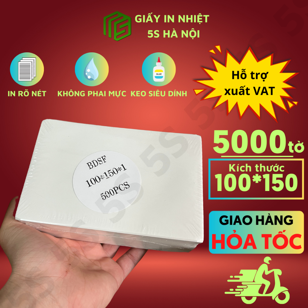 Combo 5000 tờ giấy in nhiệt a6 size 100x150mm in đơn shopee