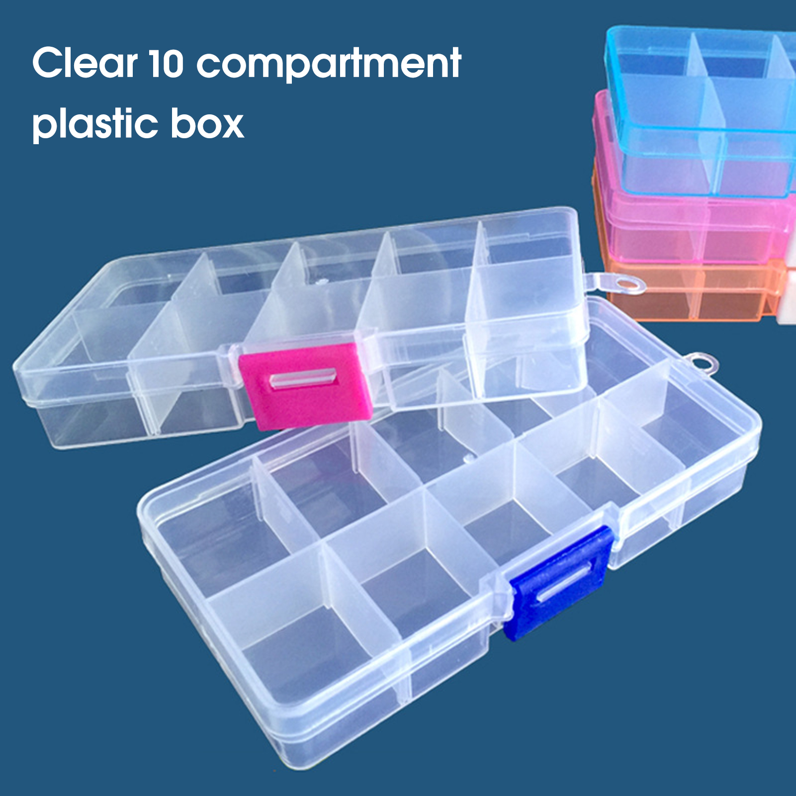 Jewelry Organizer Box Transparent Visible Lightweight Easy to Clean Jewelry Storage Box for Girl ราคา 7 บาท*ส่งฟรี