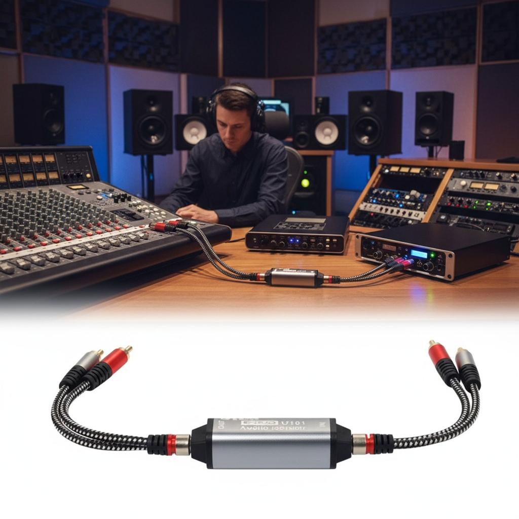 Plug and Play 2 kênh mặt đất tiếng ồn ức chế mặt đất Looping máy khử tiếng ồn tương thích cho âm thanh chuyên nghiệp thiết bị